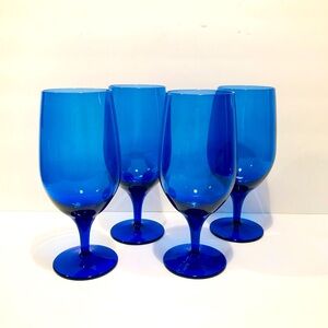 Luigi Bormioli Michelangelo Blue Set of 4 Iced Tea Glasses 7-7/8”